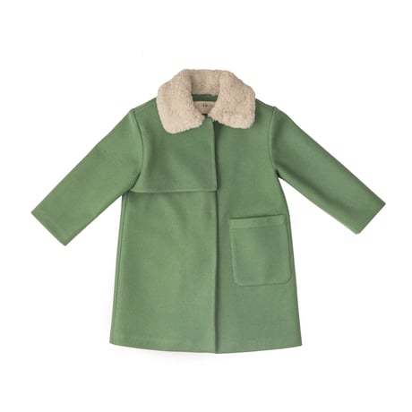 Eshvikids_FOX FUR COAT (BURGUNDY/GREEN) / 3,4,5,6years