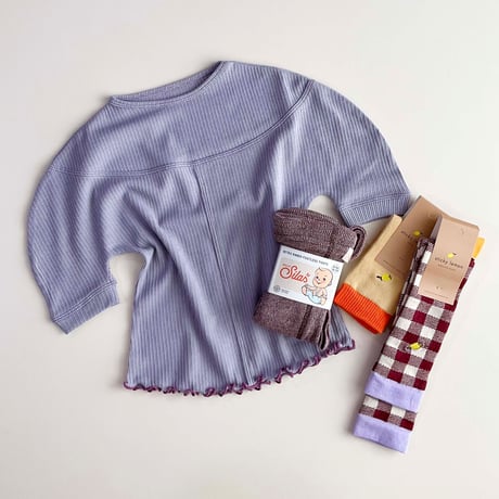 Sticky Lemon_socks (gingham,colourblocking) / 13-14.6,15.2-16.8cm