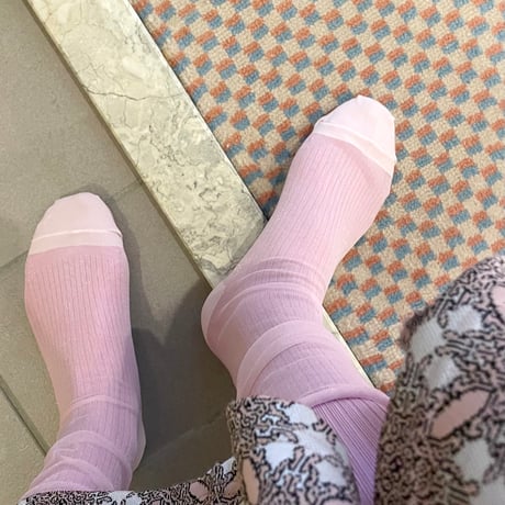 2e CHESTS×MARCOMONDE_SHEER LADYS socks (Pink,White)