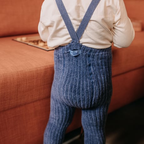 SILLY Silas Granny Teddy Warmy Footless Collection_Steel Blue