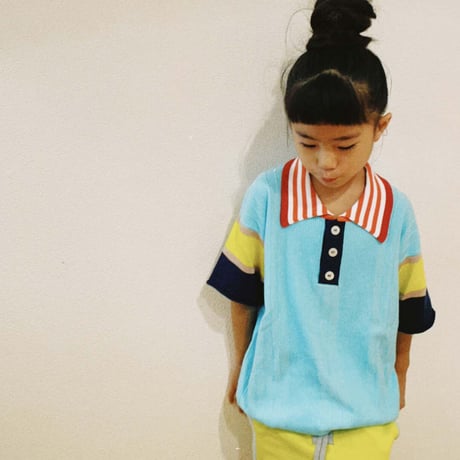 LIGNE NOIRE ENFANTS_ POLO (Light Blue/Red) / 6years