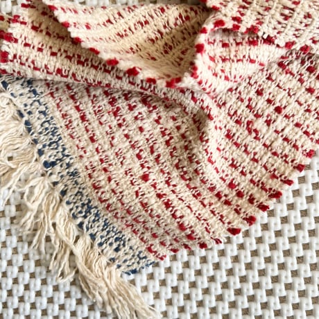 Gara-bou Muffler Stole Kabe 22×200cm (R. Pin Border Red)