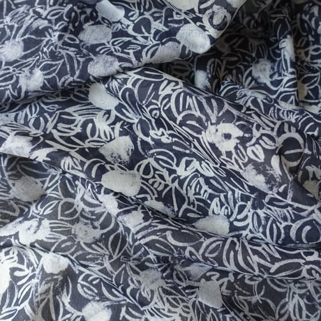 Cotton Silk  Printed Stole S (Blaoga Navy)