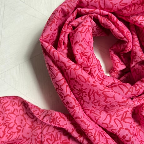 Silk Cotton Printed Stole (Mini Nerium-Pink 55x180)
