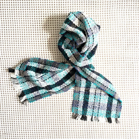 Gara-bou Muffler Stole Kabe 22×190cm (Twill Plaid - Blue)