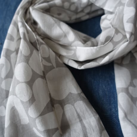 #150 Khadi Alpha Printed Stole 55 × 180cm  (Gray)