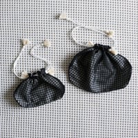 Silk + Viscose Drawstring Bag ( Black / 2sizes )
