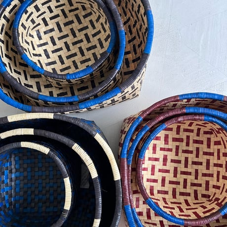 Othai Olai Open Basket 3sizes (Black Blue)