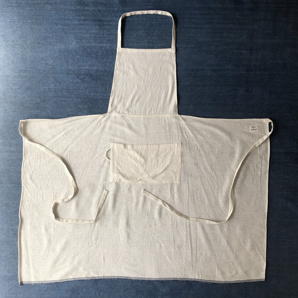 Organic Khadi Full Apron (Indigo Selvedge) | Su