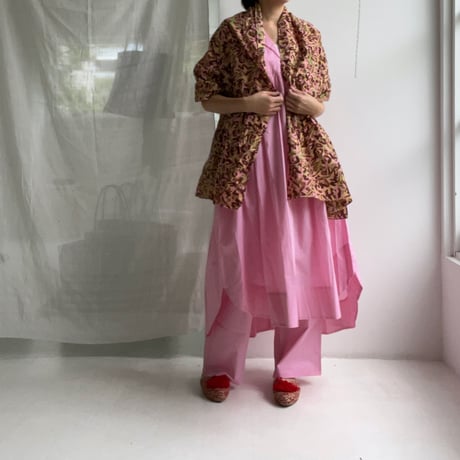 #100 Khadi Printed Stole (Nerium-Pink)