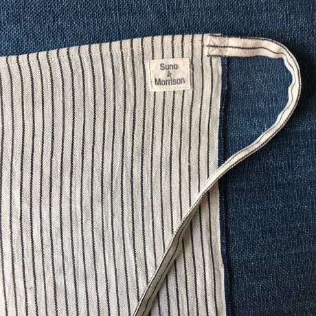 Organic Khadi Full Apron (Charcoal Pin Stripe)