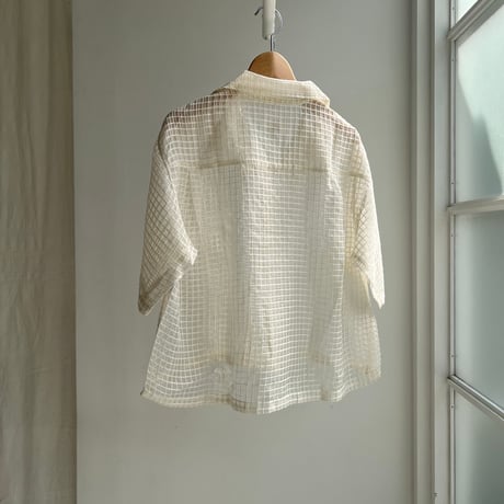 Silk + Viscose Bowler Shirts Short (Ivory)