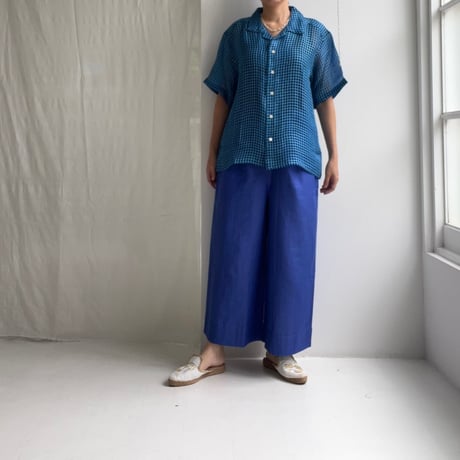 Silk + Viscose Bowler Shirts Regular (Blue / Size2)