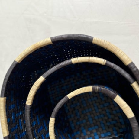 Othai Olai Open Basket 3sizes (Black Blue)