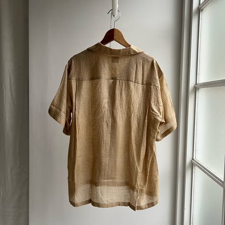 Silk Plaid Bowler Shirts Short & Regular (Beige)