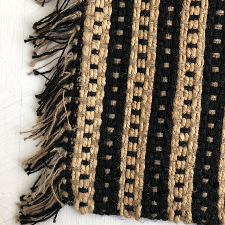 Jute Square Patterned Rug 100x140