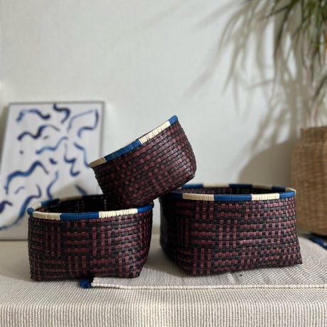 Rettai Olai Open Basket 3sizes (Brown Black)