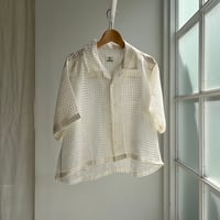 Silk + Viscose Bowler Shirts Short (Ivory)