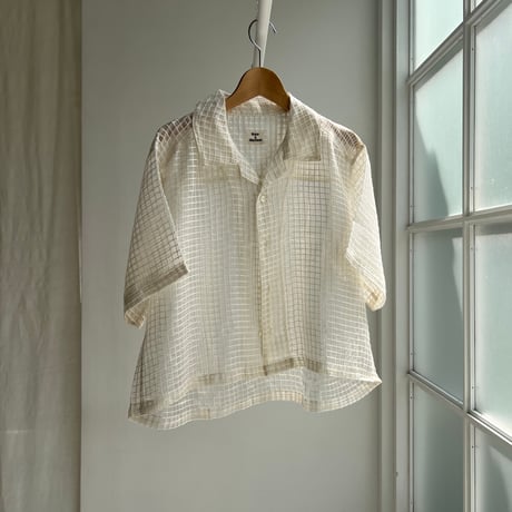 スノアンドモリソン　Silk Plaid Bowler Shirts ベージュ Suno&Morrison Silk Plaid Bowler Shirts - Beige