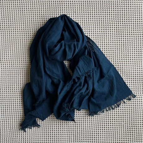 #56 Stripe Khadi Shawl & Free Cloth (Indigo)
