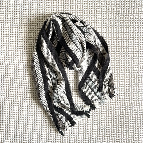 Gara-bou Muffler Stole Kabe 22×190cm (Twill Stripe - Black)
