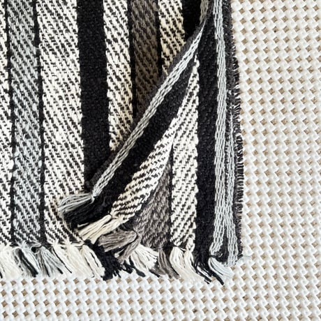 Gara-bou Medium Stole Kabe 50×190cm (Twill Stripe - Black)
