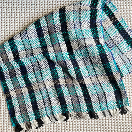 Gara-bou Medium Stole Kabe WS 50×190cm (Twill Plaid - Blue)