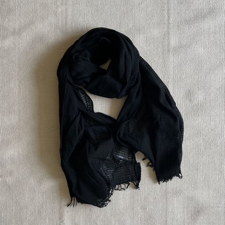 Khadi Natural Dyed Stole (Mud Black)