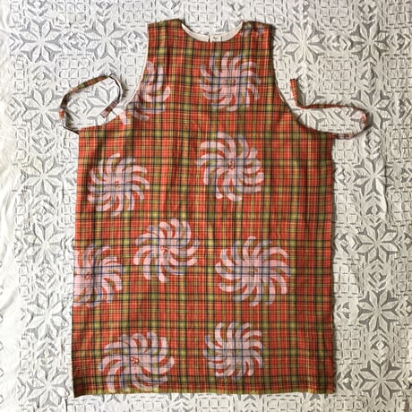 Plaid Printed Apron Dress (Red)