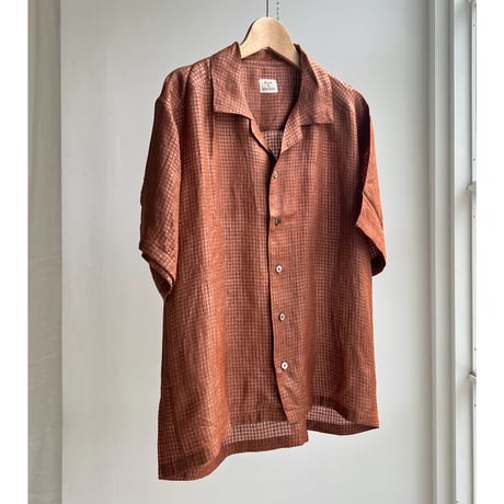 スノアンドモリソン　Silk Plaid Bowler Shirts ベージュ Suno&Morrison Silk Plaid Bowler Shirts - Beige