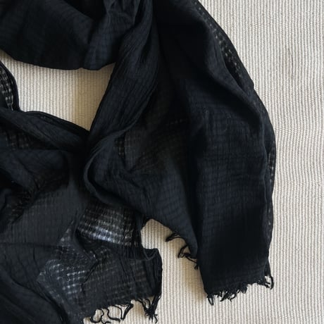 Khadi Natural Dyed Stole (Mud Black)