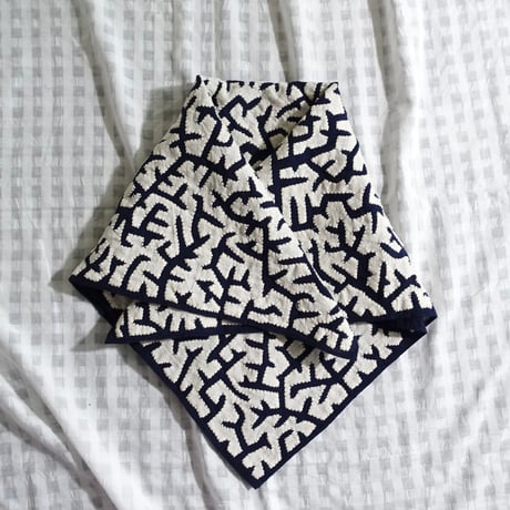 Katab Fabric #Navy - Ivory Patch (55x55)