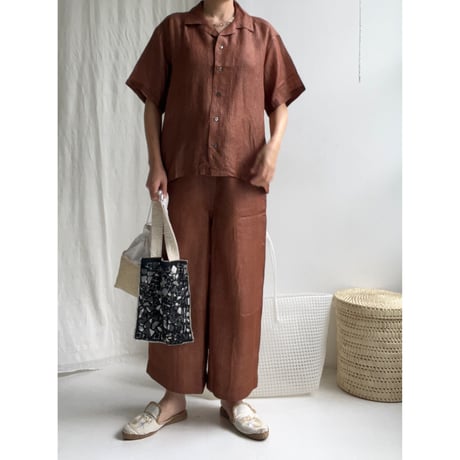 Silk Plaid Bowler Shirts Regular (Brown)