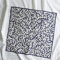 Katab Fabric #Navy - Ivory Patch (55x55)