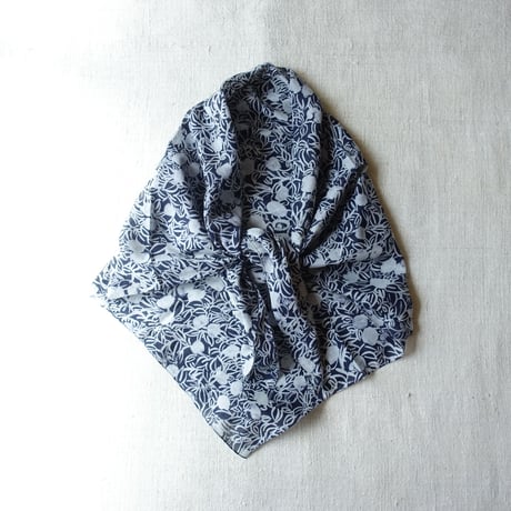 Cotton Silk  Printed Stole S (Blaoga Navy)