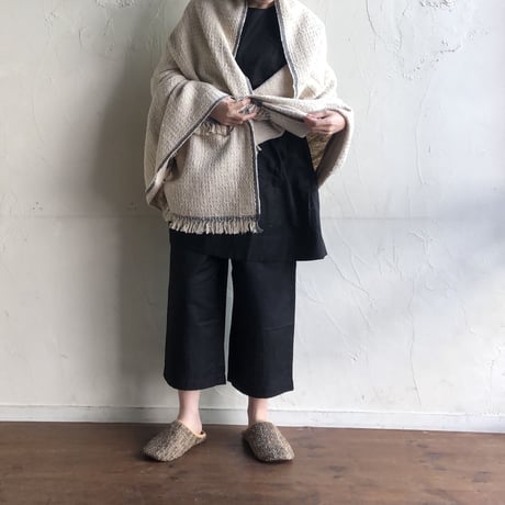 Gara-bou Blanket Stole Kabe 100×200cm (D.F. White Ivory)