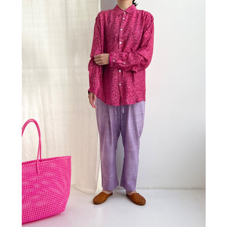 Bamboo Silk Printed Shirts (Pink / 2sizes)