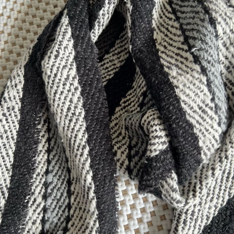 Gara-bou Muffler Stole Kabe 22×190cm (Twill Stripe - Black)