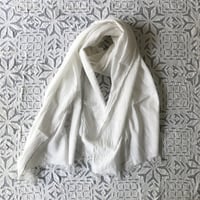 Cotton Silk Khadi Stole (White)