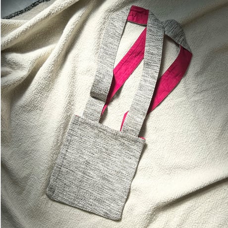 Silk Cotton Tweed Handle Bag Sand (Small - Long)