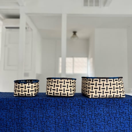 Othai Olai Open Basket 3sizes (Natural Blue)