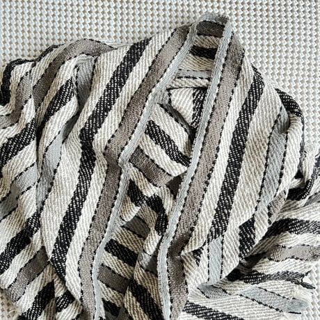 Gara-bou Blanket Stole Kabe 100×190cm (Twill Stripe - Light Gray)