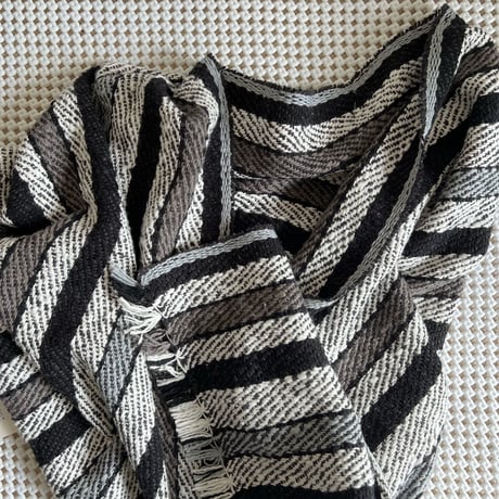 Gara-bou Medium Stole Kabe 50×190cm (Twill Stripe - Black)