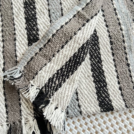 Gara-bou Blanket Stole Kabe 100×190cm (Twill Stripe - Light Gray)