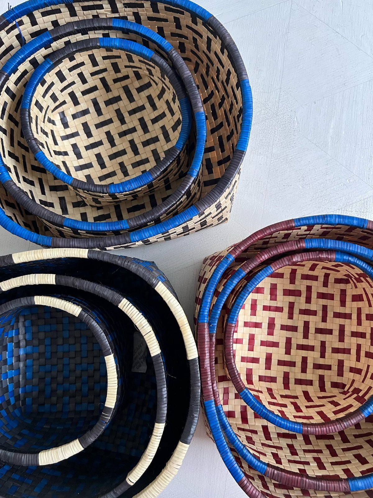Othai Olai Open Basket 3sizes (Natural Blue) |