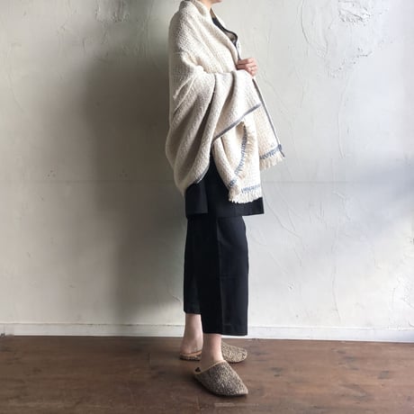 Gara-bou Blanket Stole Kabe 100×200cm (D.F. White Ivory)