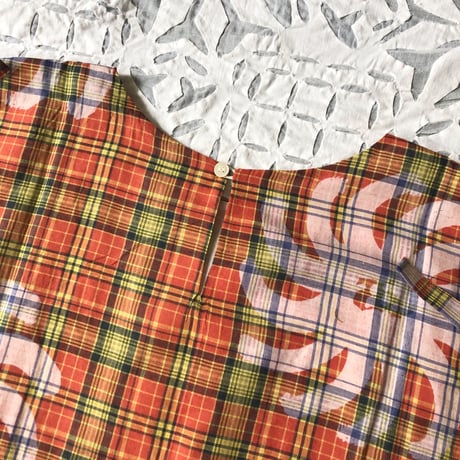 Plaid Printed Apron Dress (Red)