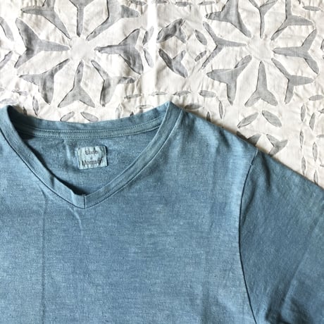 Gara-bou Short Sleeve T-shirts  Natural Dyed Unisex ( Light Indigo )