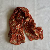 Cotton Silk  Printed Stole L (Woven Orange)