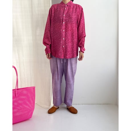 Bamboo Silk Printed Shirts (Pink / 2sizes)